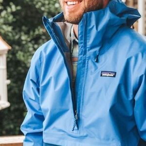 Patagonia Men's Torrentshell H2NO Half Zip Pullover Rain Jacket SzM blue